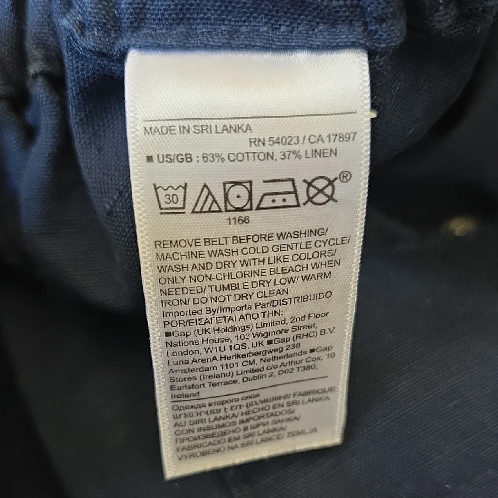 Banana Republic Navy Ankle Pants Stretch Waist Belt Size 8 (Relaxed Fit)